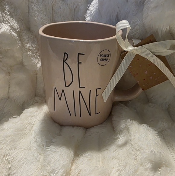 Rae Dunn Other - Rae Dunn Pink 'Be Mine' And Heart Double Sided Mug